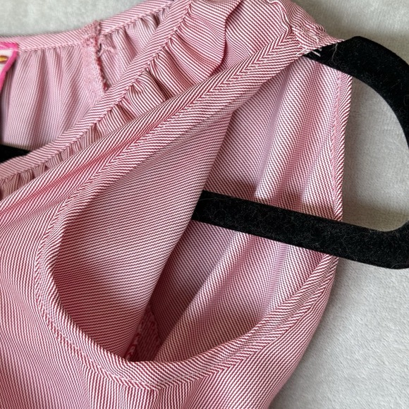 Yea Los Angeles Shirt Womens Small Red White Striped‎ Bows Boho Coquette Ruffles - Picture 3 of 8